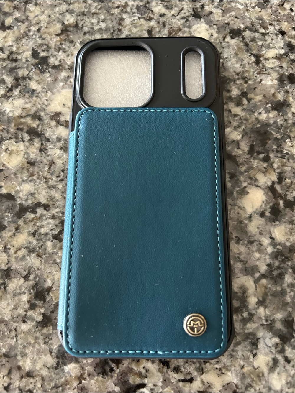 Teal Leather Wallet iPhone 17 Pro Max Case with Card Slot